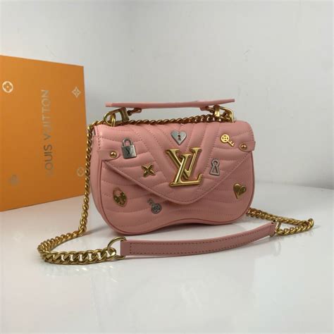 louis vuitton new wave chain bag pink|Louis Vuitton wave bag size.